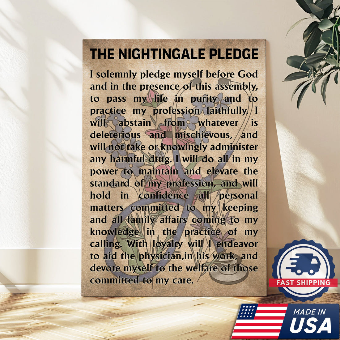 Nightingale Pledge Nurse Canvas