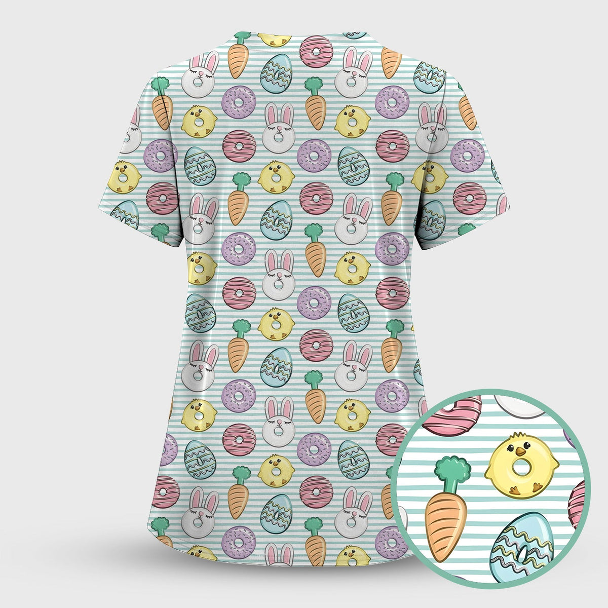 Chick Bunny Nurse Scrub Top - Easter Gift