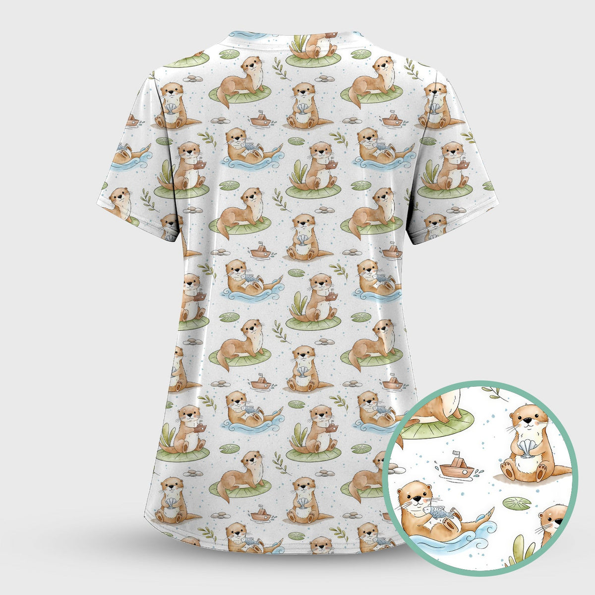 Otter Lily Pad Nurse Scrub Set