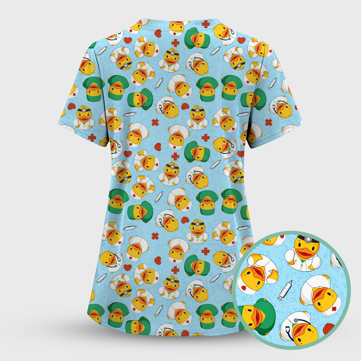 Duck Doctor Cartoon Nurse Scrub Set