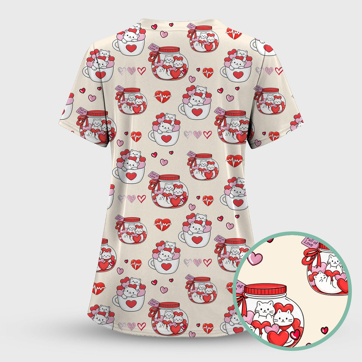 Cat Nurse Scrub Set - Valentines Day Gift