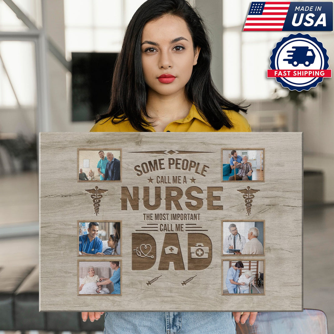 Nurse Mom Dad Family Tribute Canvas