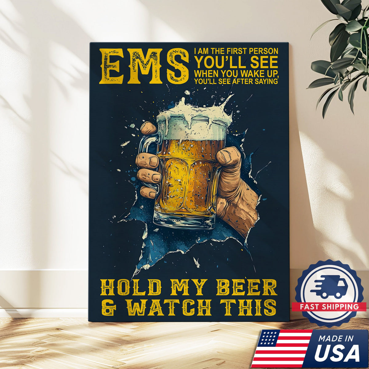 Hold My Beer EMS Nurse Canvas