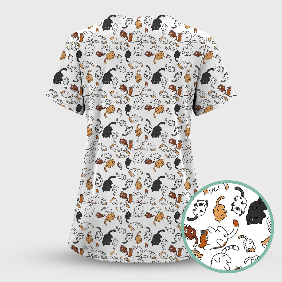 Cute Cat Nurse Scrub Set