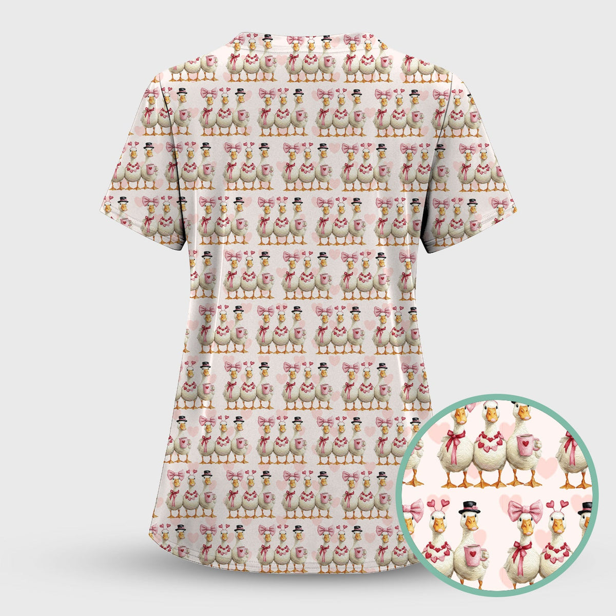 Goose Heart Nurse Scrub Top - Valentines Day Gift