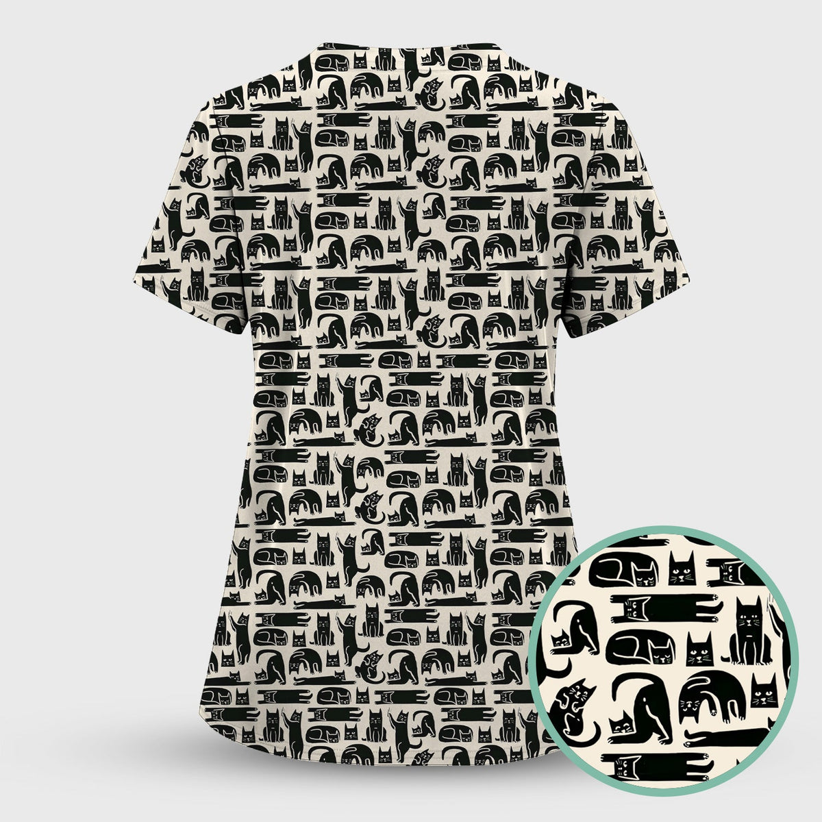 Funny Cat Poses Nurse Scrub Set