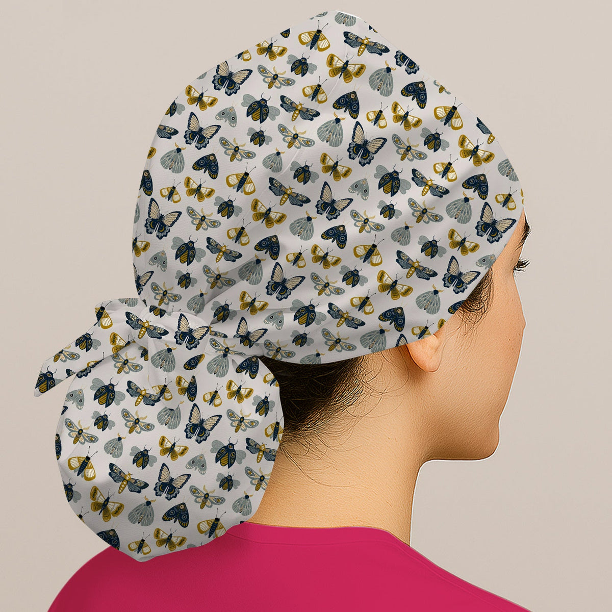 Vintage Butterfly Moth Insect Scrub Cap