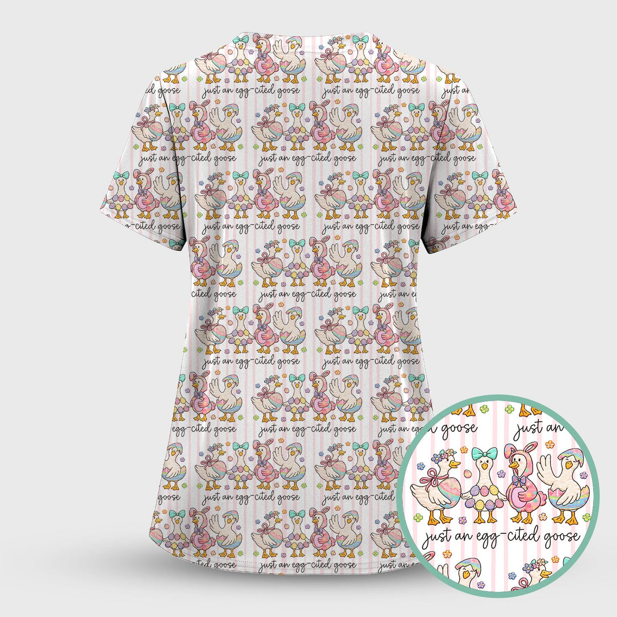 Easter Goose Egg Nurse Scrub Set