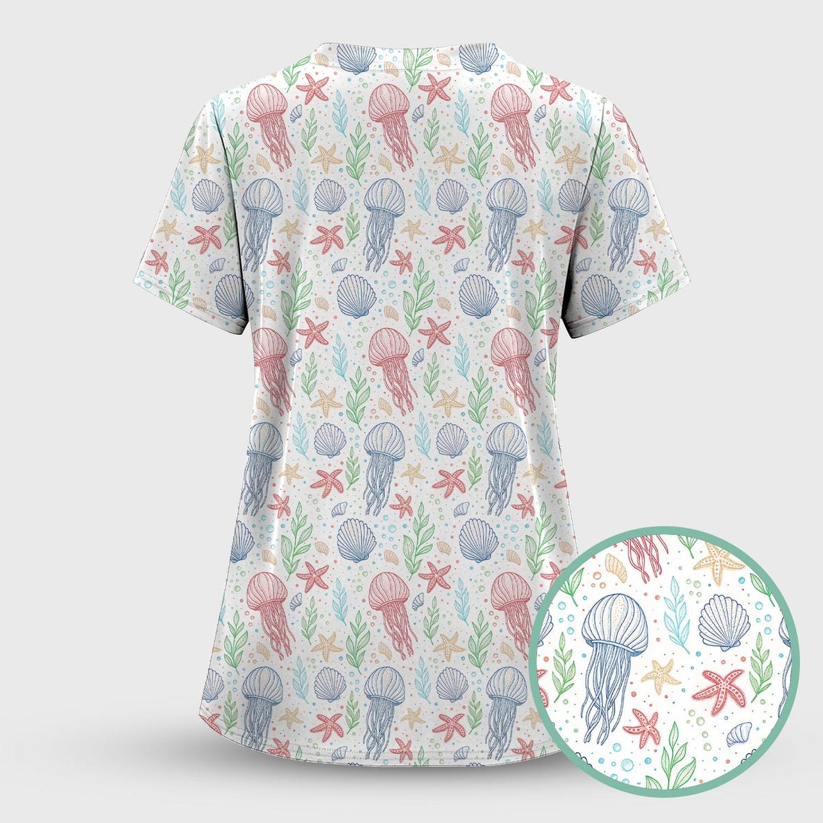 Jellyfish Ocean World Nurse Scrub Set