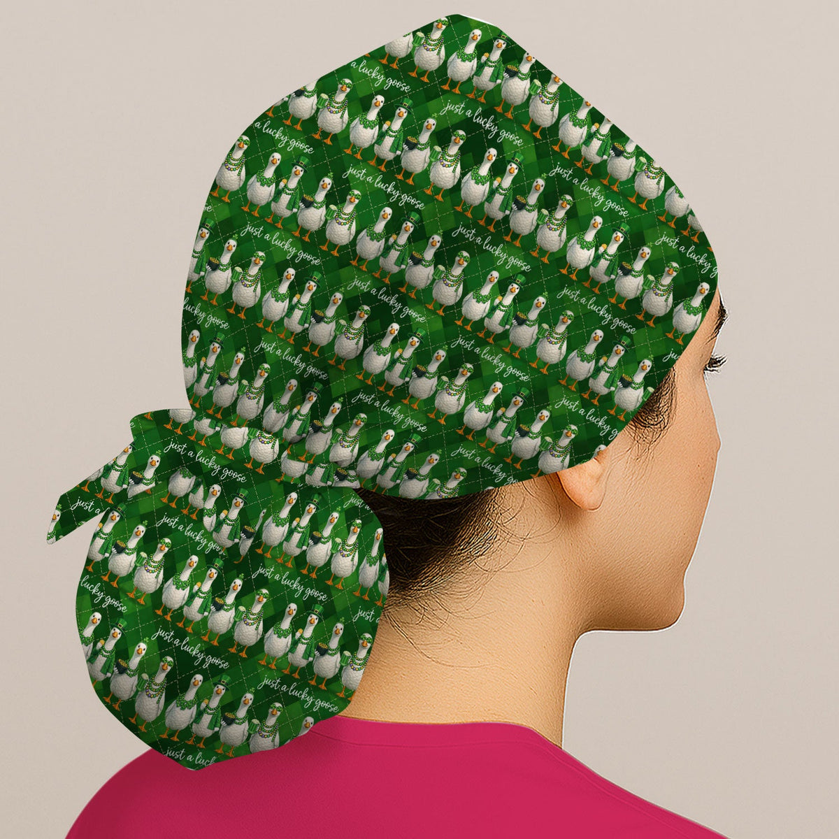 Lucky Goose Argyle Scrub Cap - St Patricks Day Gift