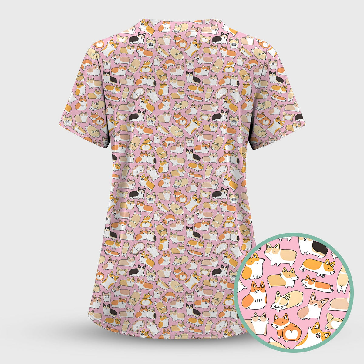 Corgi Nurse Scrub Top