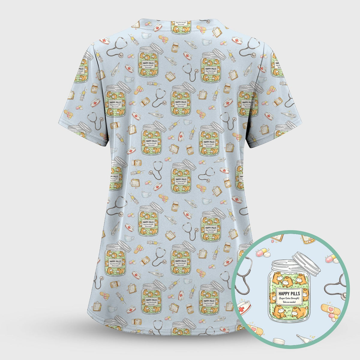 Happy Pills Horse Nurse Scrub Set