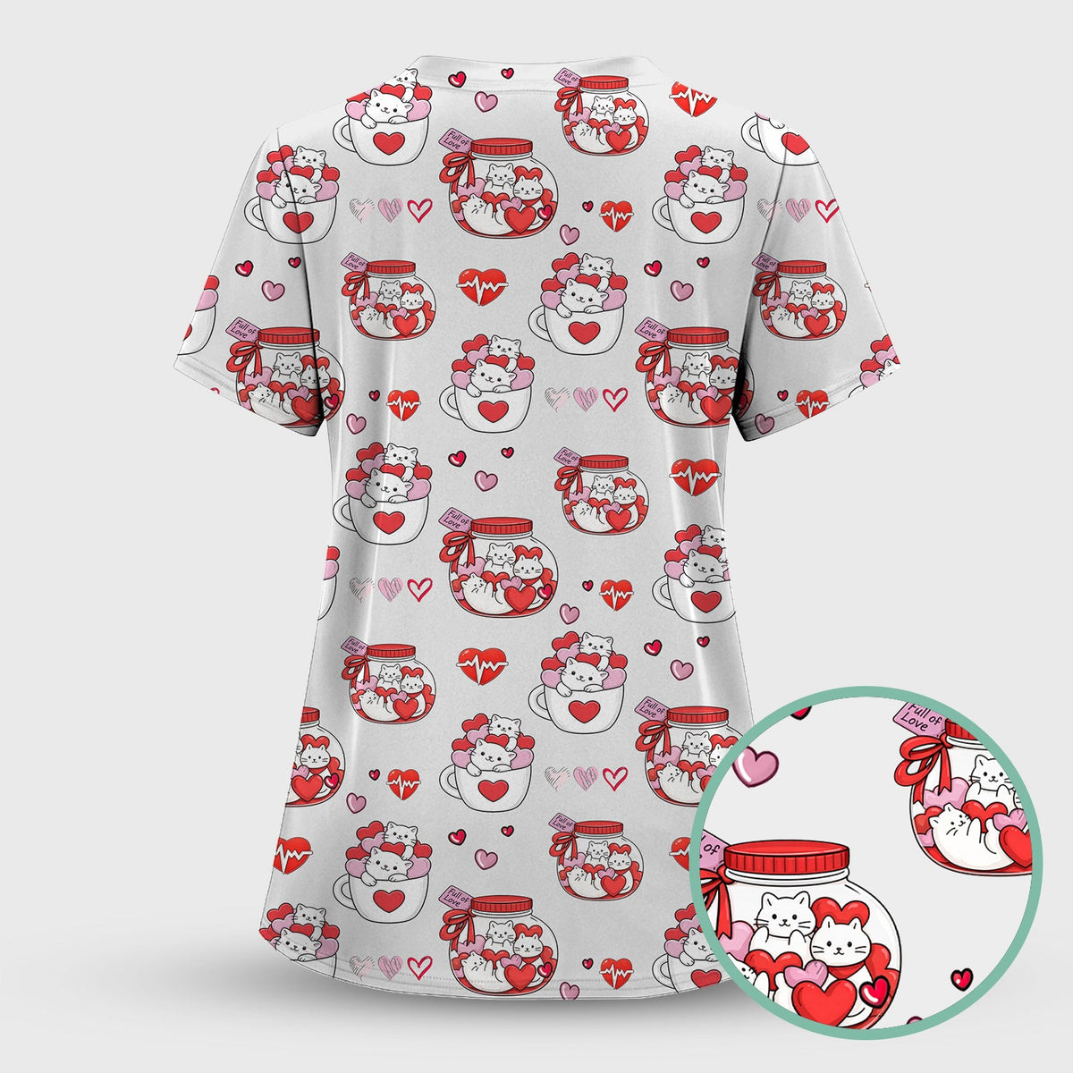 Cat Nurse Scrub Set - Valentines Day Gift