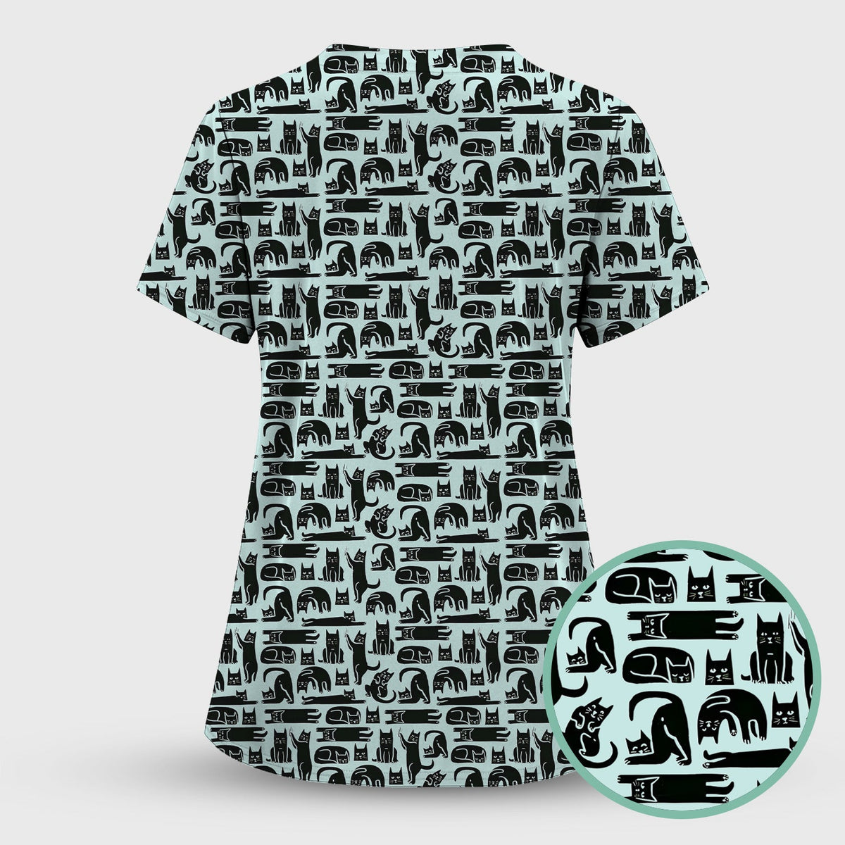 Funny Cat Poses Nurse Scrub Set