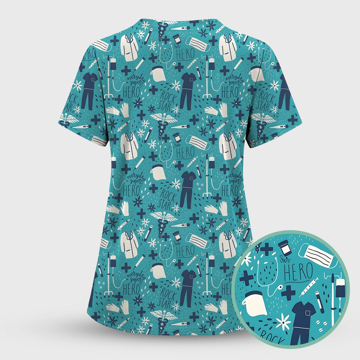 Healthcare Hero Medical Tools Nurse Scrub Top