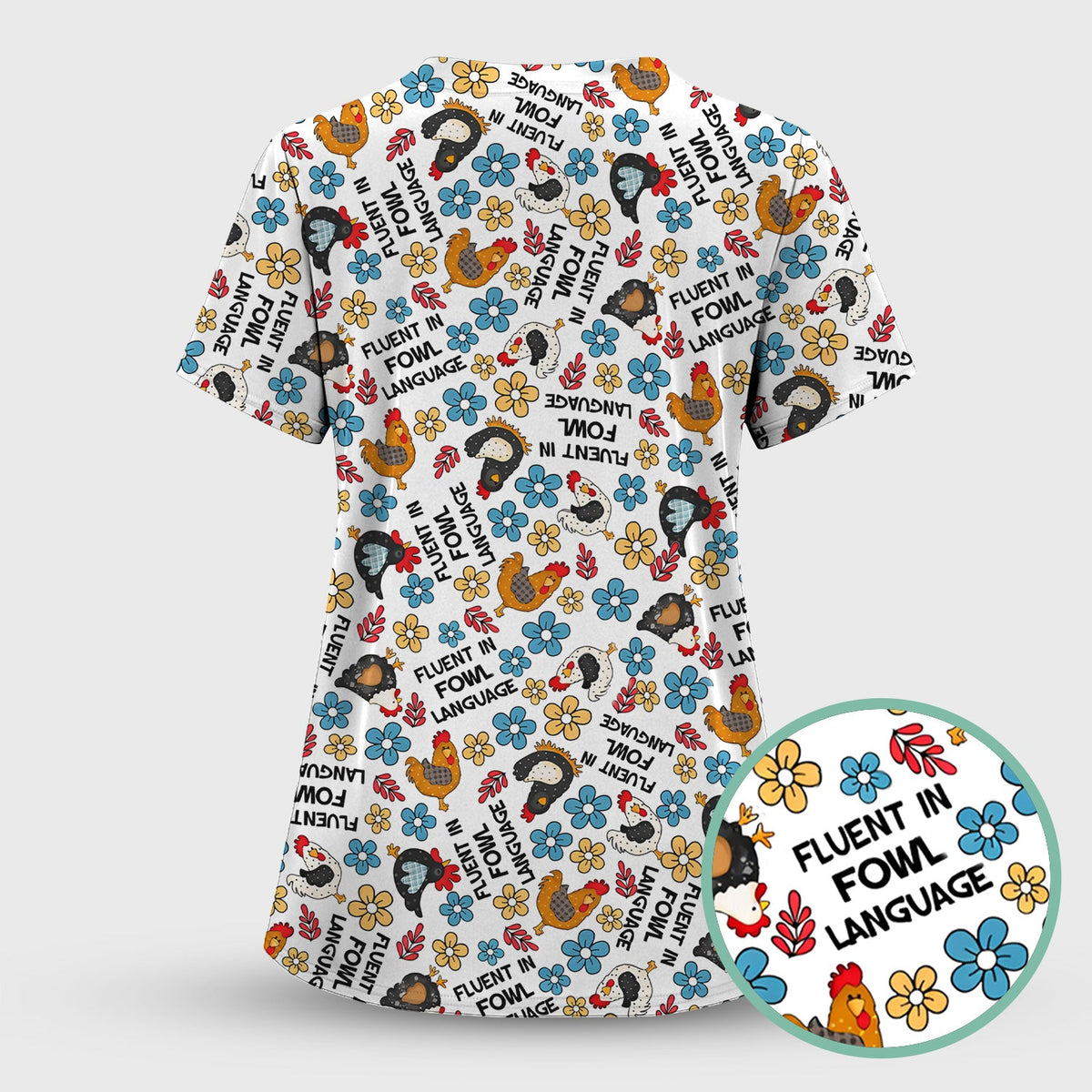Fluent In Fowl Language Nurse Scrub Set