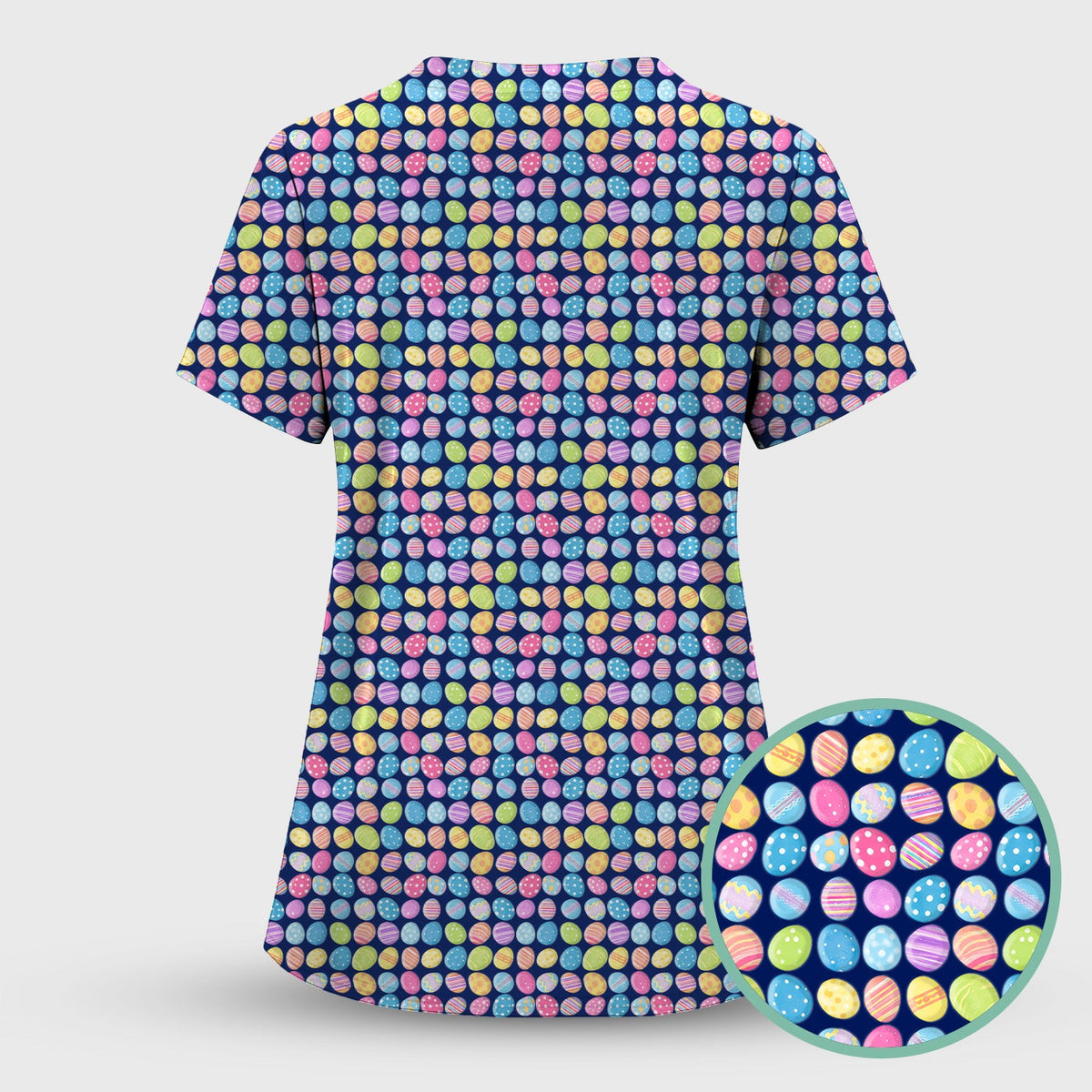 Colorful Easter Eggs Nurse Scrub Set