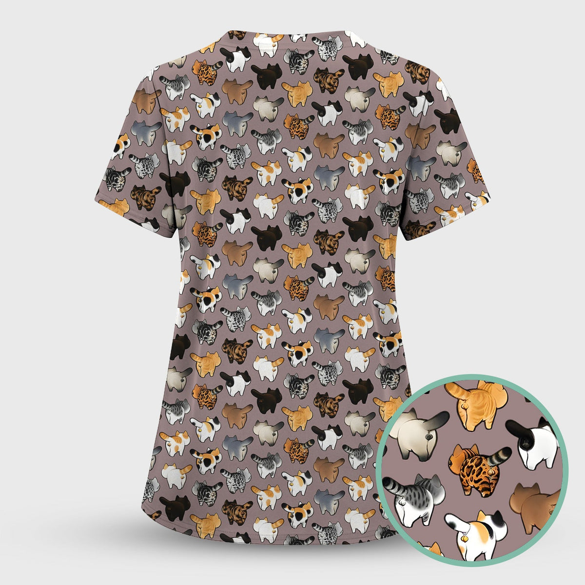 Cat Butt Nurse Scrub Set