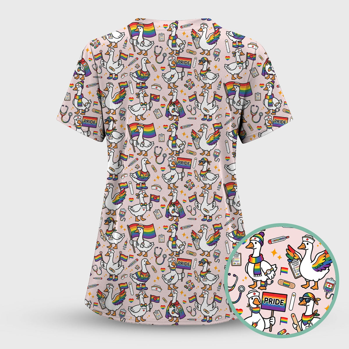 LGBT Pride Nurse Duck Scrub Set