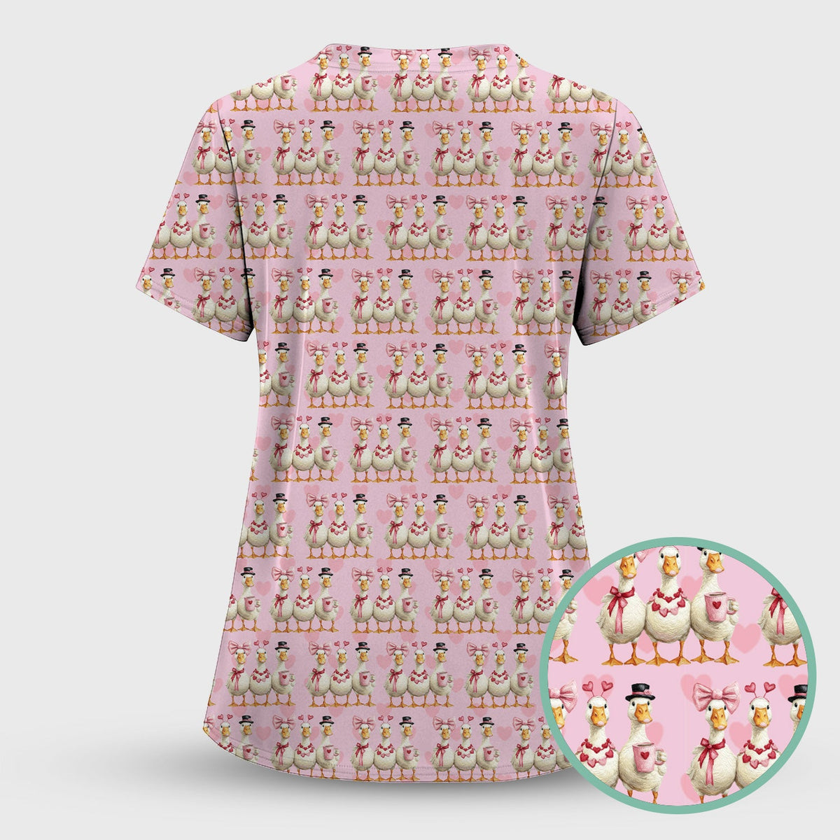 Goose Heart Nurse Scrub Top - Valentines Day Gift
