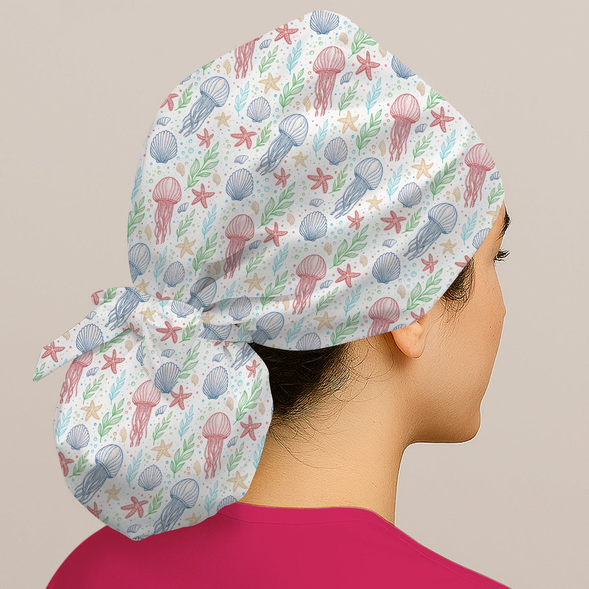 Jellyfish Ocean World Scrub Cap
