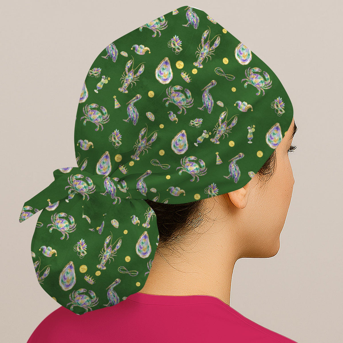 Mardi Gras Seafood Scrub Cap