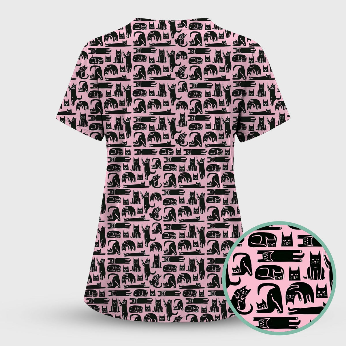 Funny Cat Poses Nurse Scrub Set