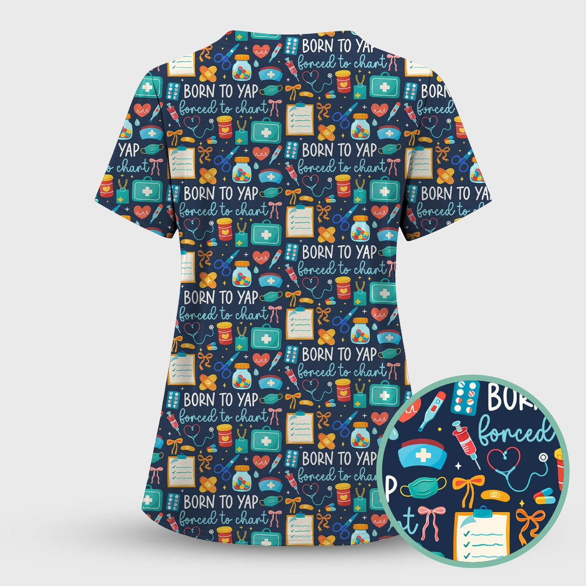 Born To Yap Medical Tools Nurse Scrub Set