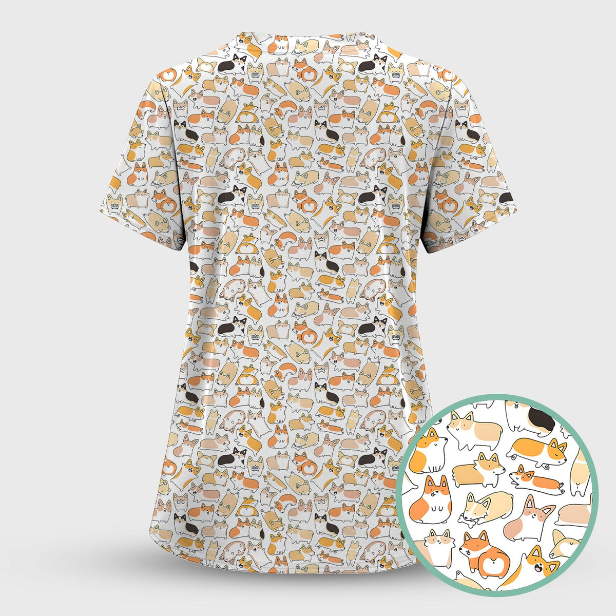 Corgi Nurse Scrub Top