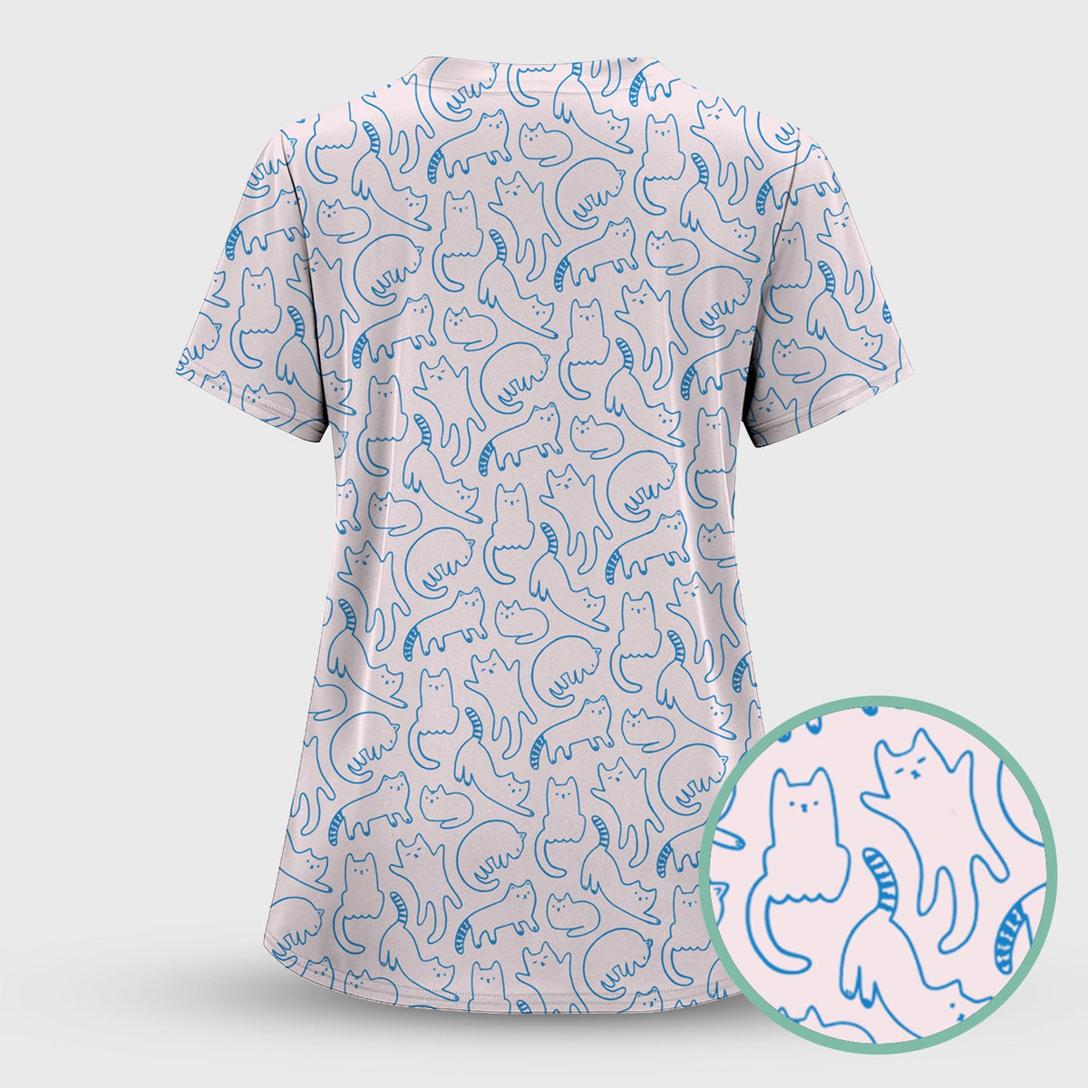 Artistic Cat Nurse Scrub Set