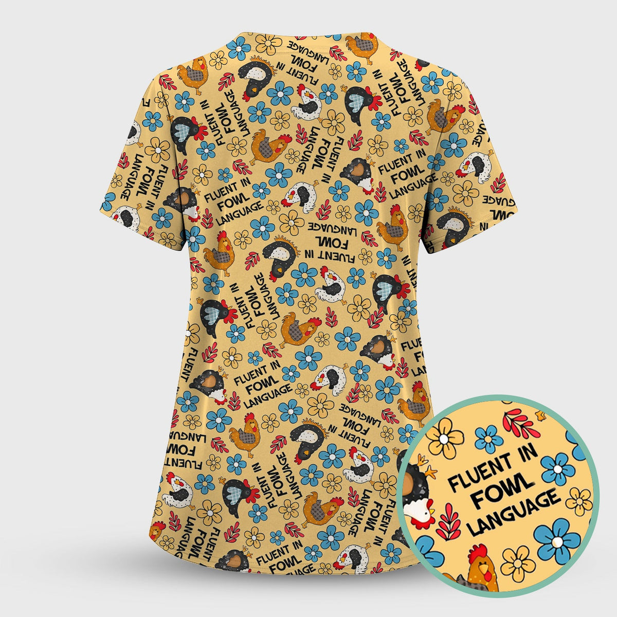 Fluent In Fowl Language Nurse Scrub Set
