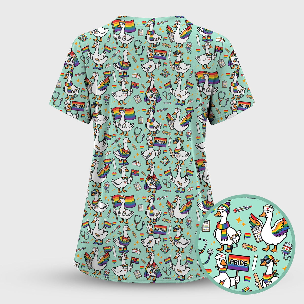 LGBT Pride Nurse Duck Scrub Set