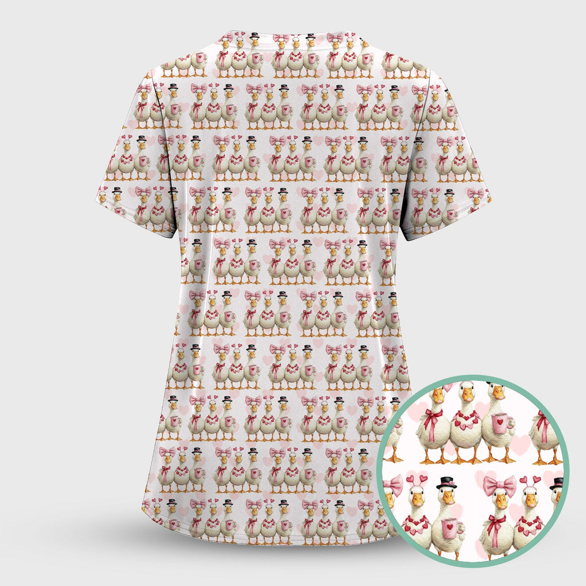 Goose Heart Nurse Scrub Top - Valentines Day Gift