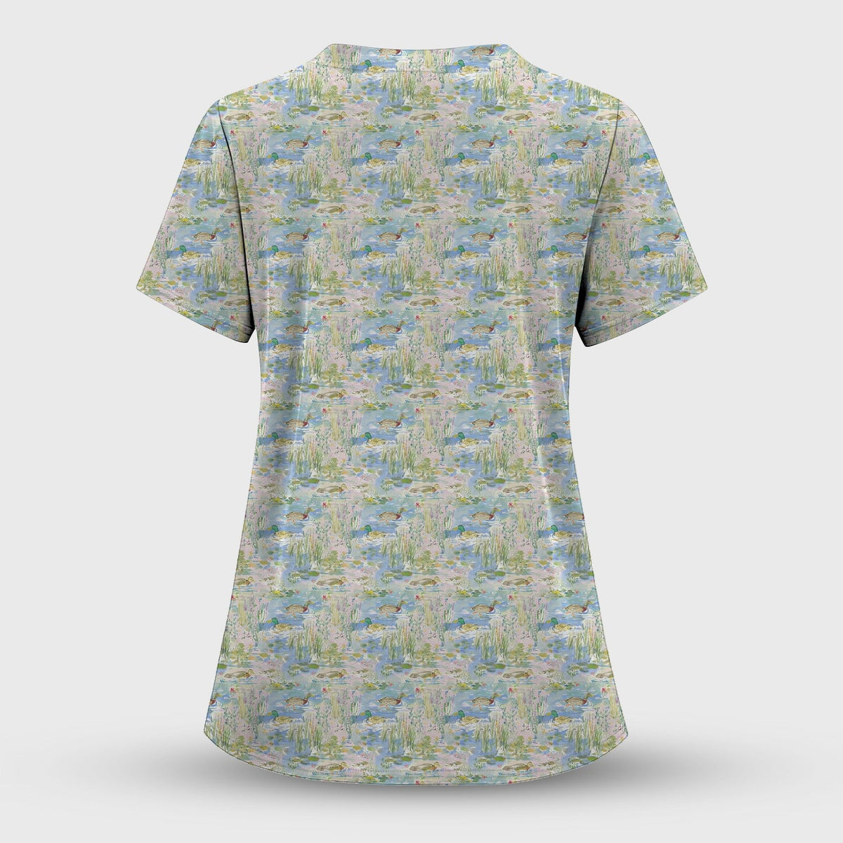 Ducks In Pond Nurse Scrub Top