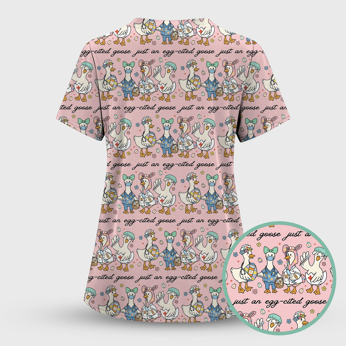 Easter Goose Nurse Scrub Top