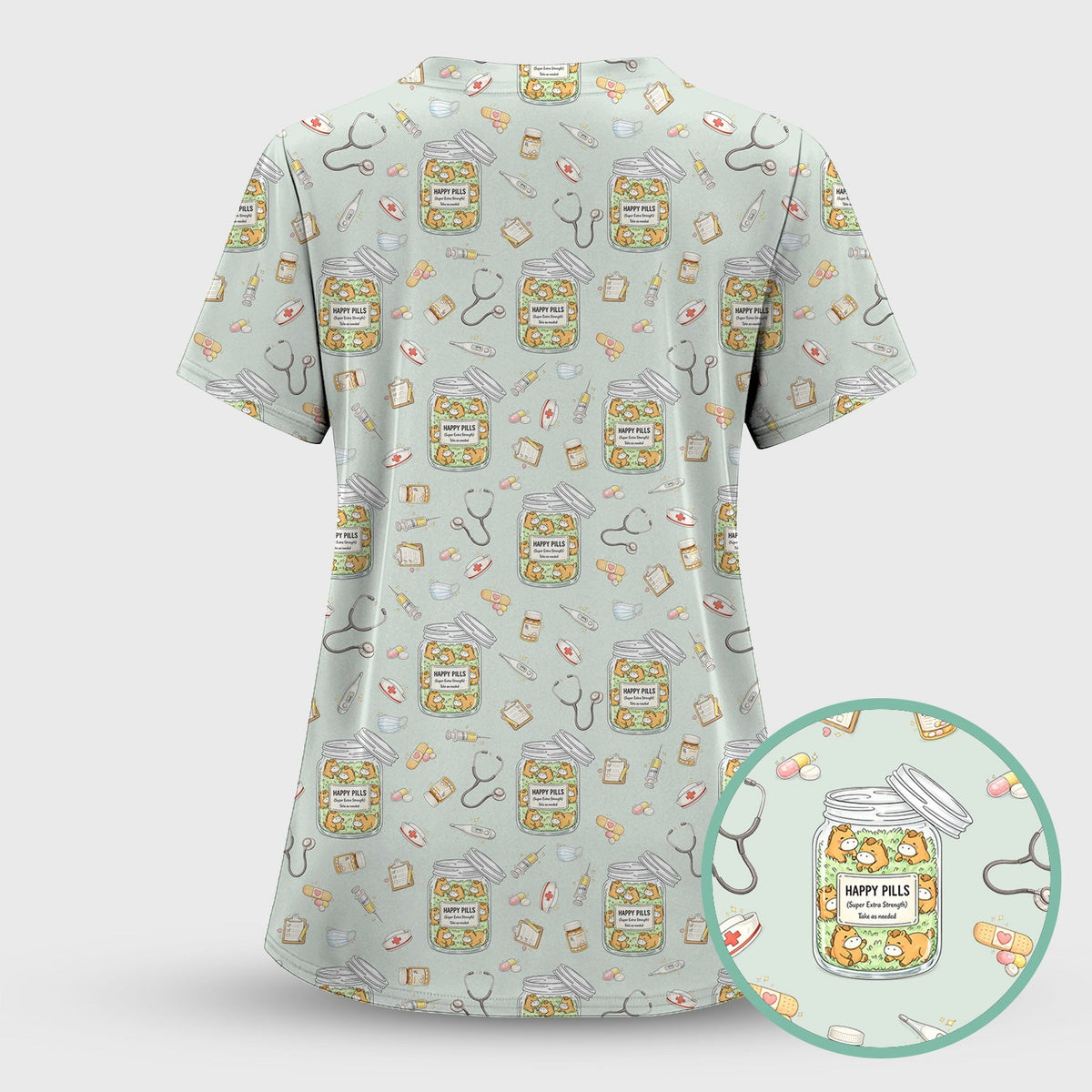 Happy Pills Horse Nurse Scrub Set