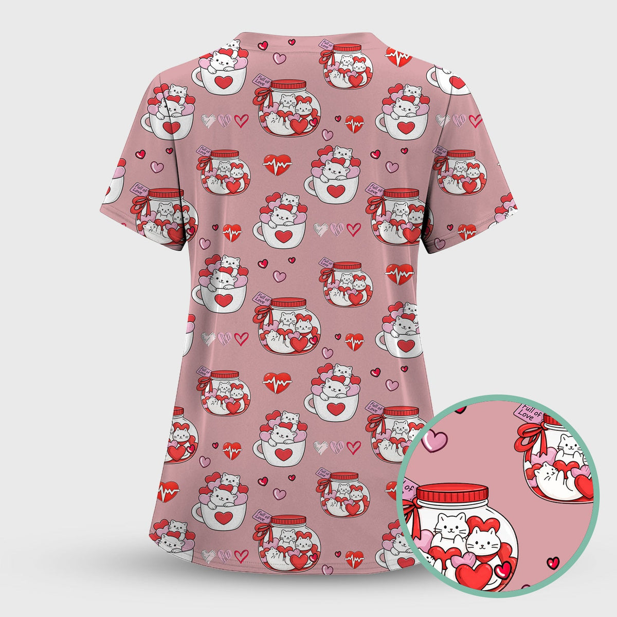 Cat Nurse Scrub Set - Valentines Day Gift