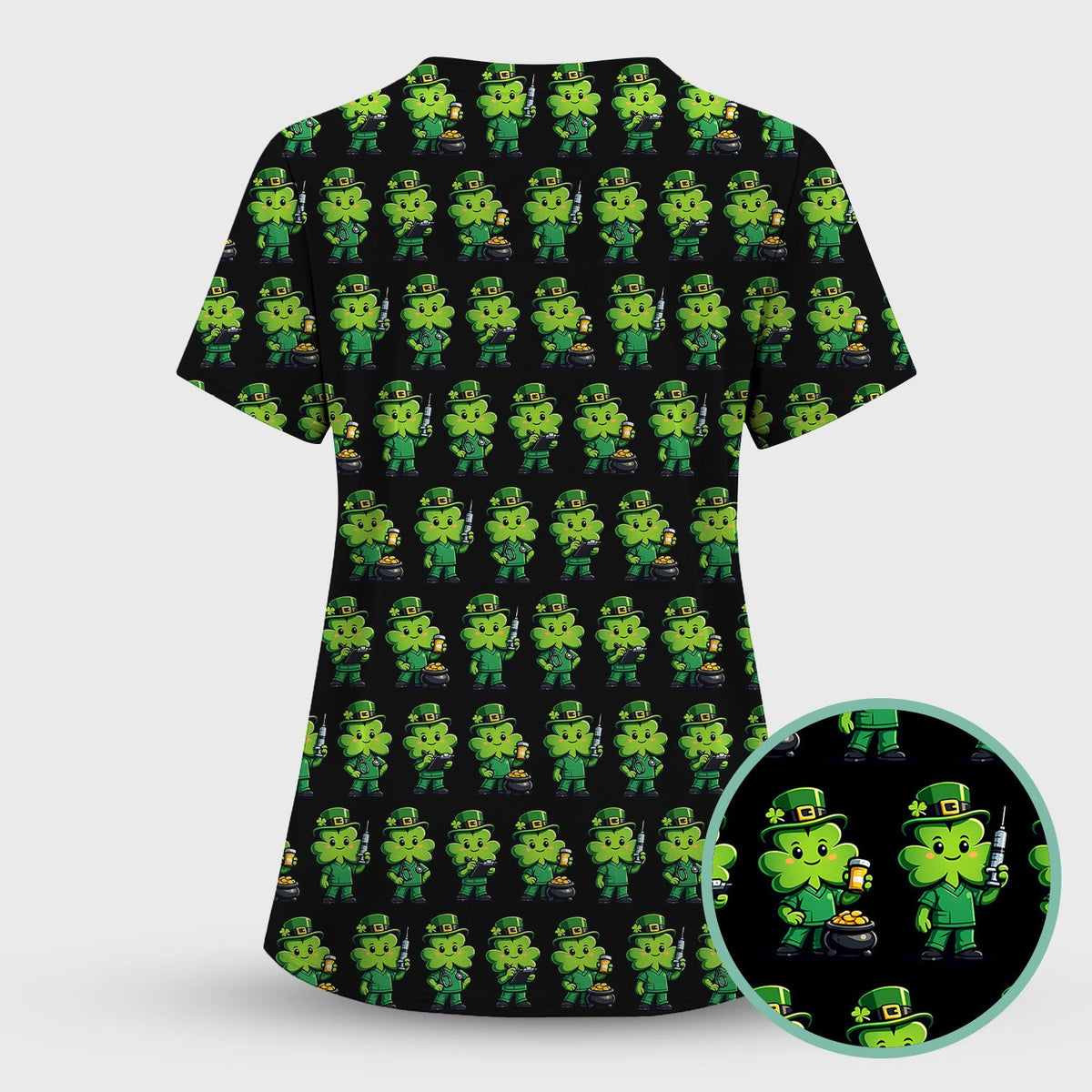 St Patrick Leprechaun Nurse Scrub Set