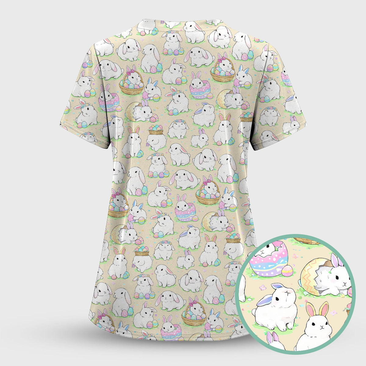Bunny Egg Nurse Scrub Set - Easter Gift