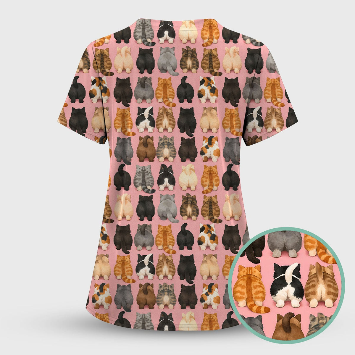 Cats Back View Nurse Scrub Set