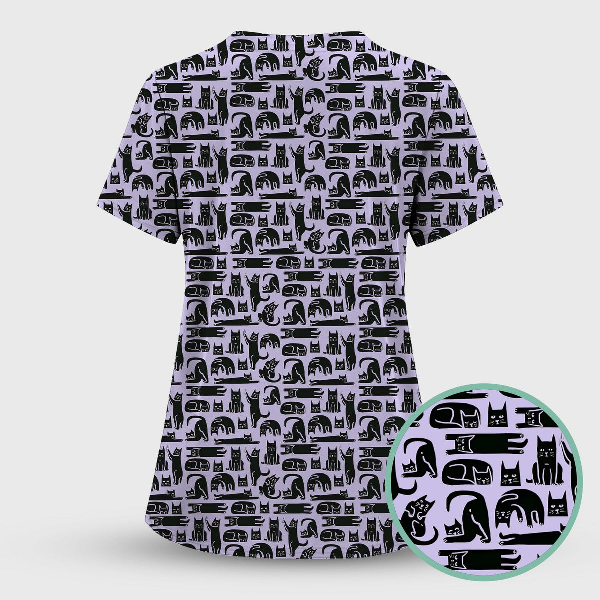 Funny Cat Poses Nurse Scrub Set