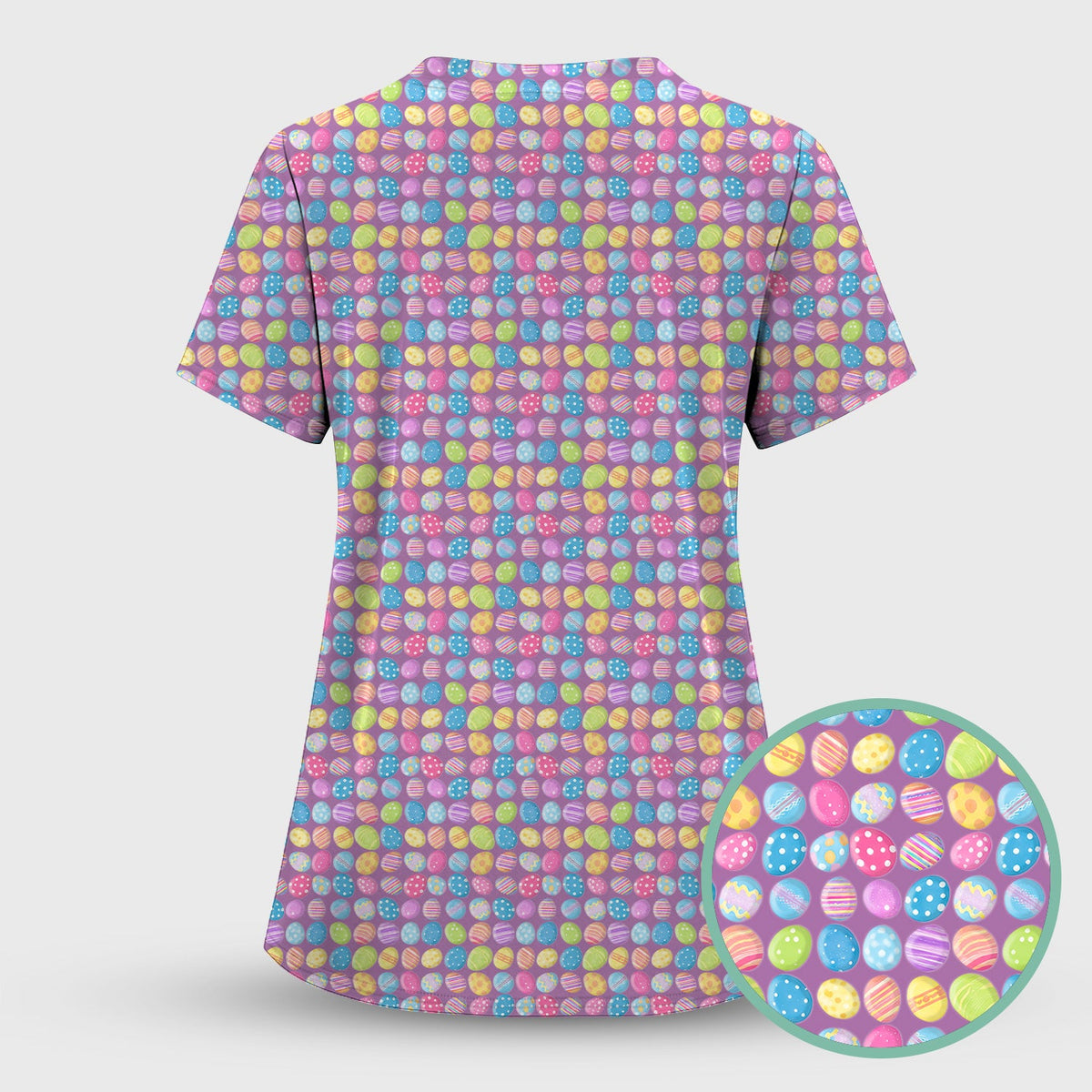 Colorful Easter Eggs Nurse Scrub Set