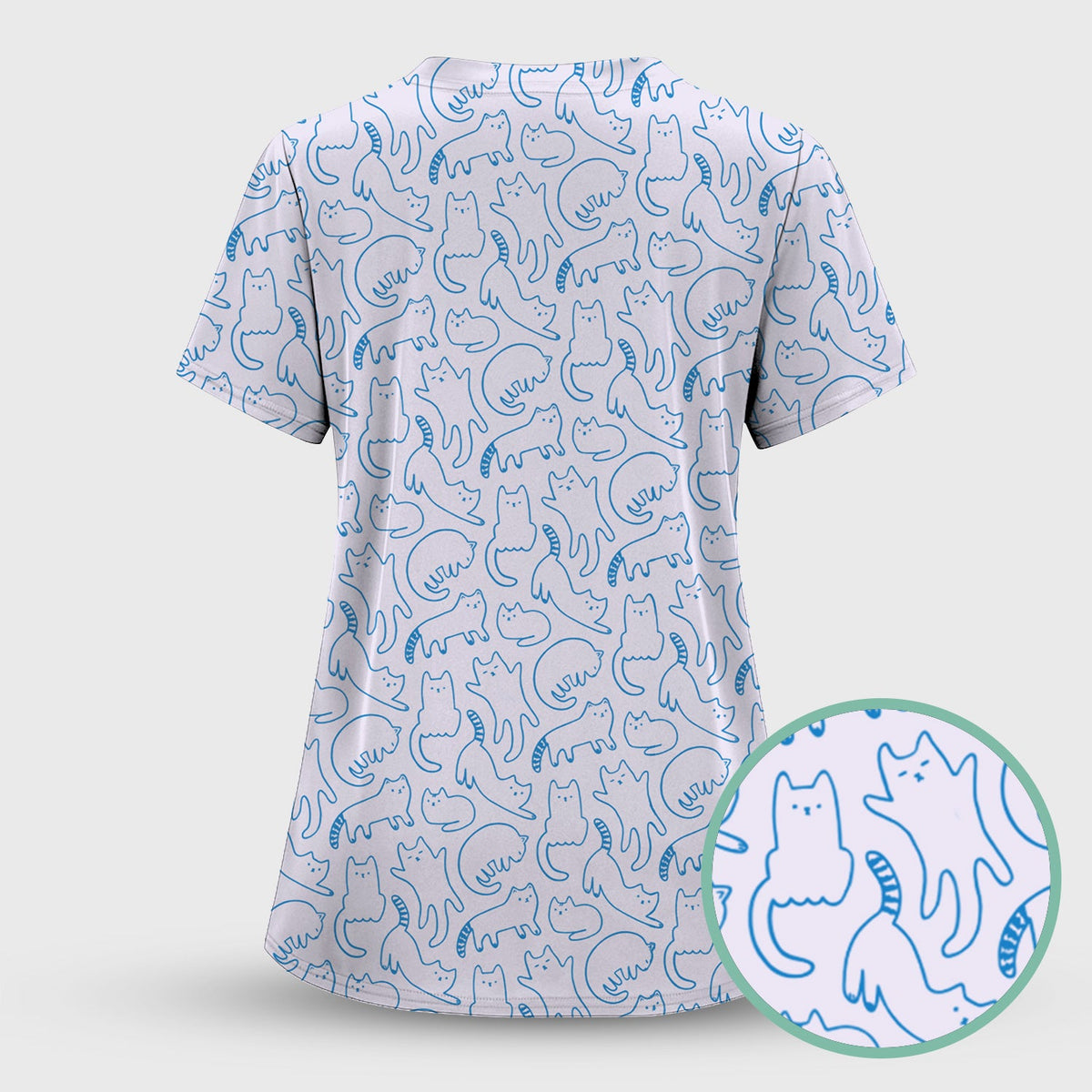 Artistic Cat Nurse Scrub Set