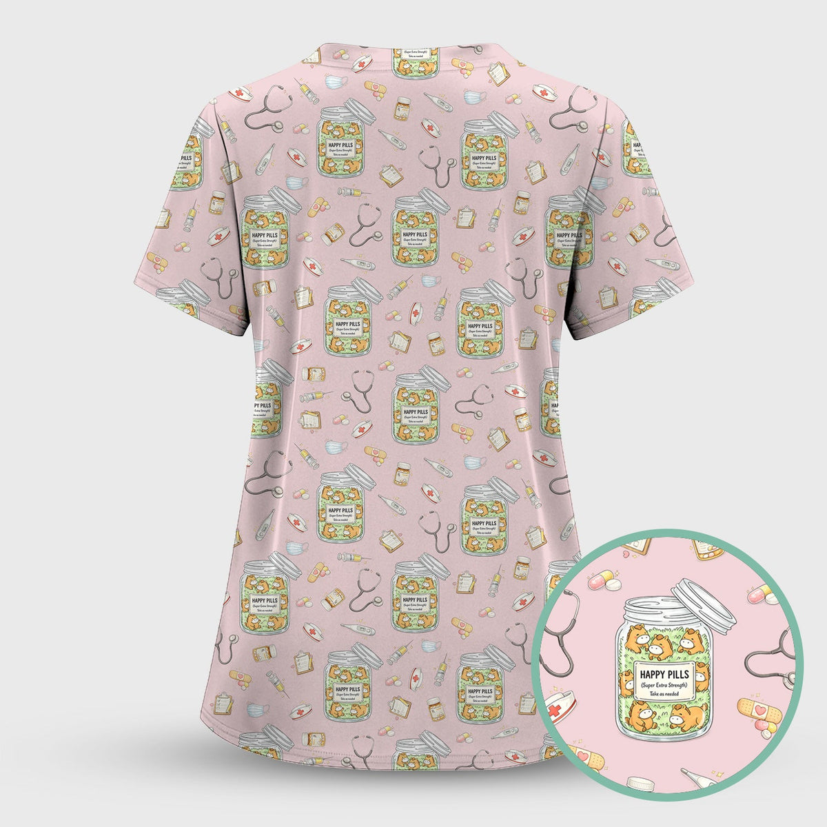 Happy Pills Horse Nurse Scrub Set