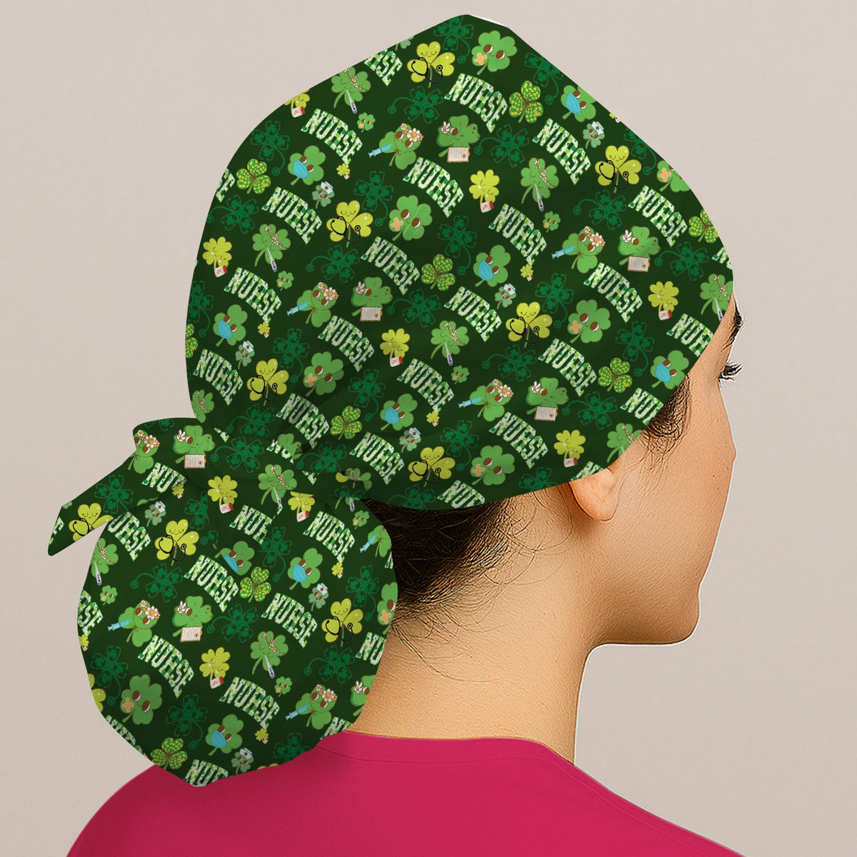Lucky Shamrock Scrub Cap - St Patricks Day Gift For Nurse