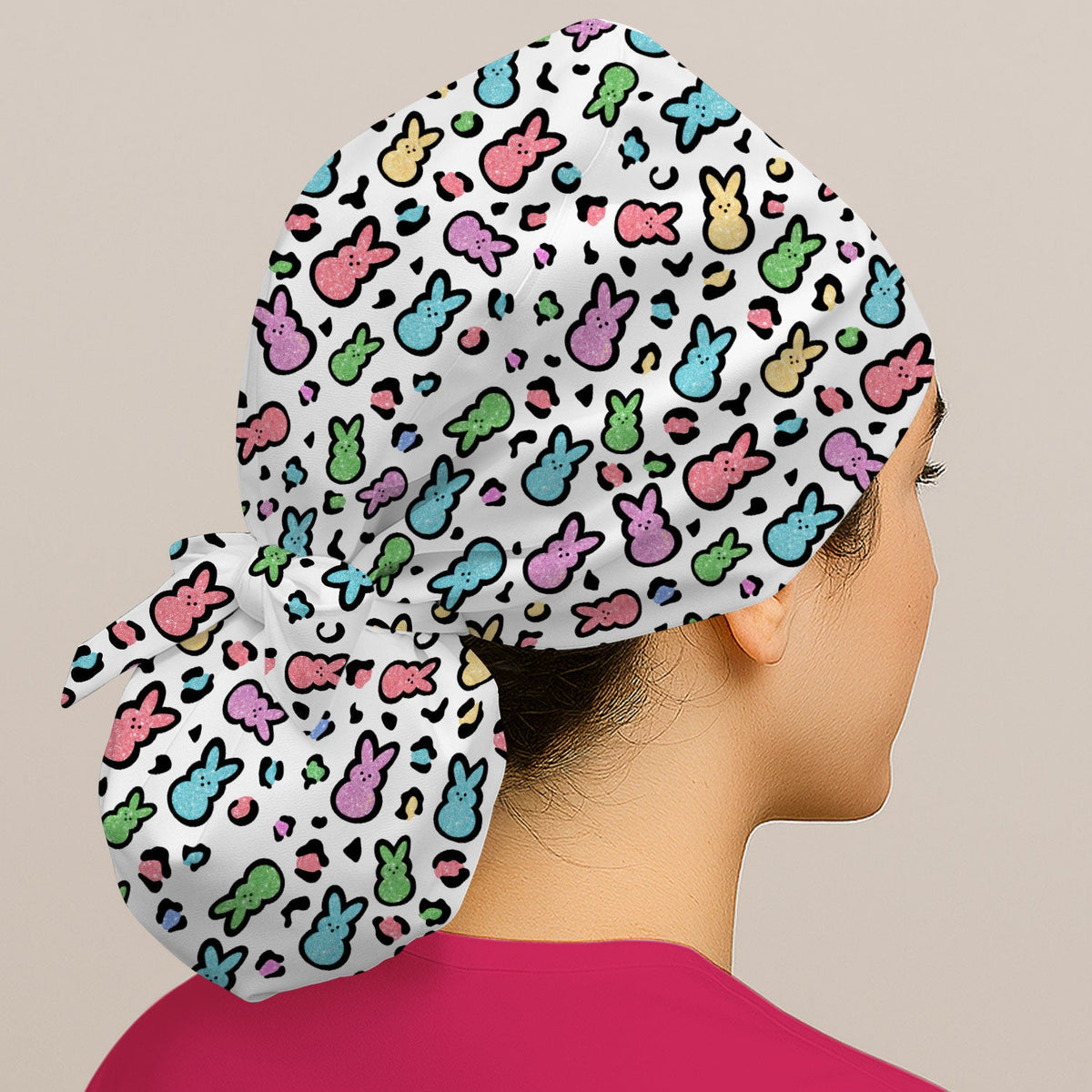 Pastel Bunny Scrub Cap