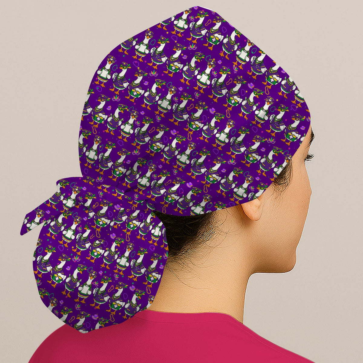 Mardi Gras Purple Parade Goose Scrub Cap