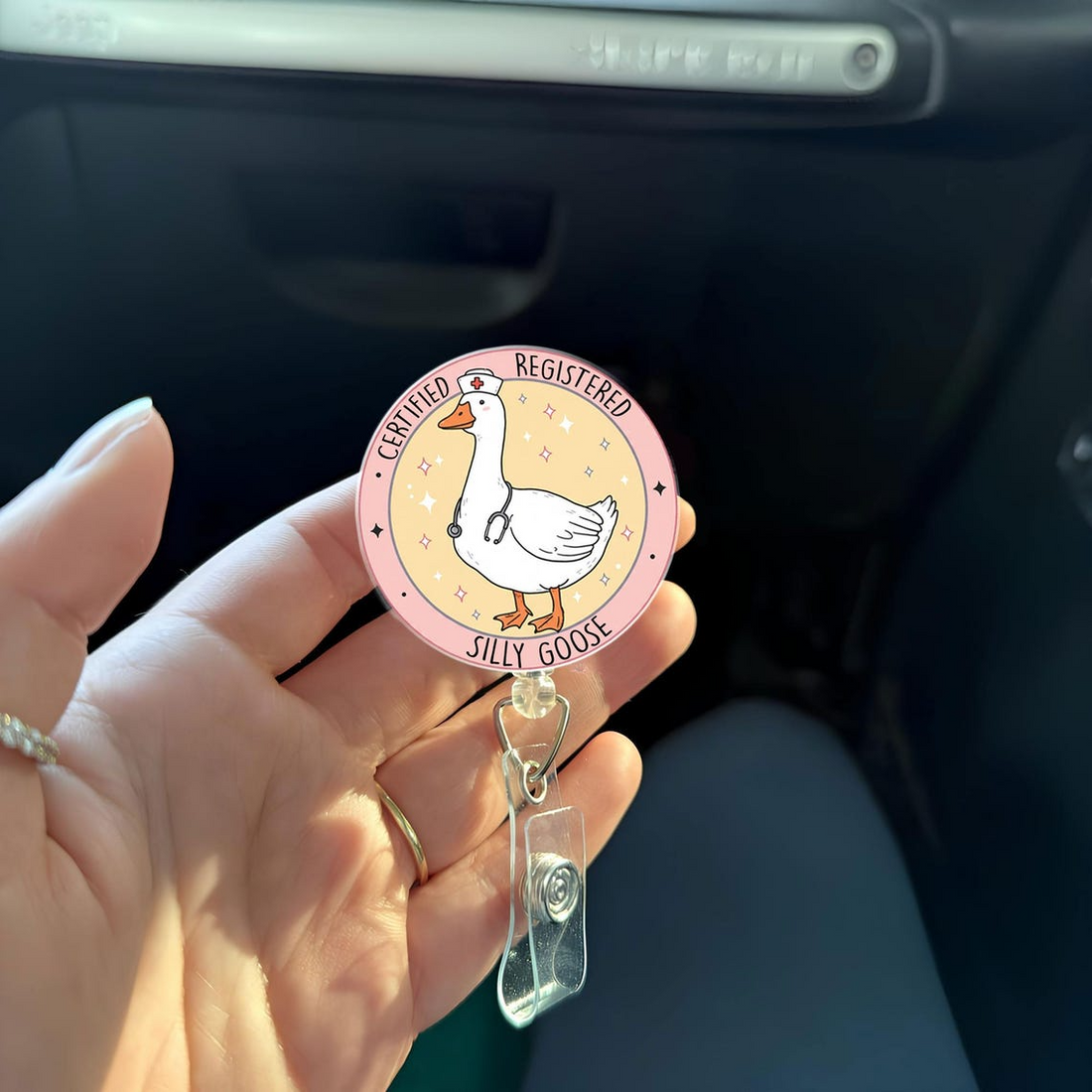 Silly Goose Nurse Badge Reel