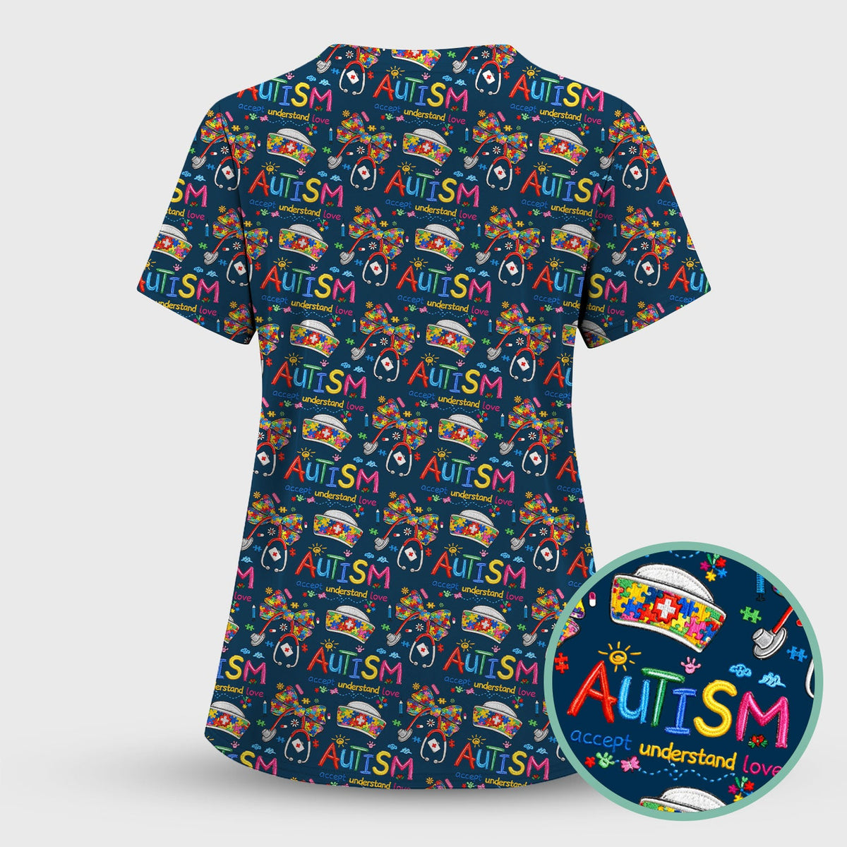 Autism Awareness Accept Understand Love Nurse Scrub Set