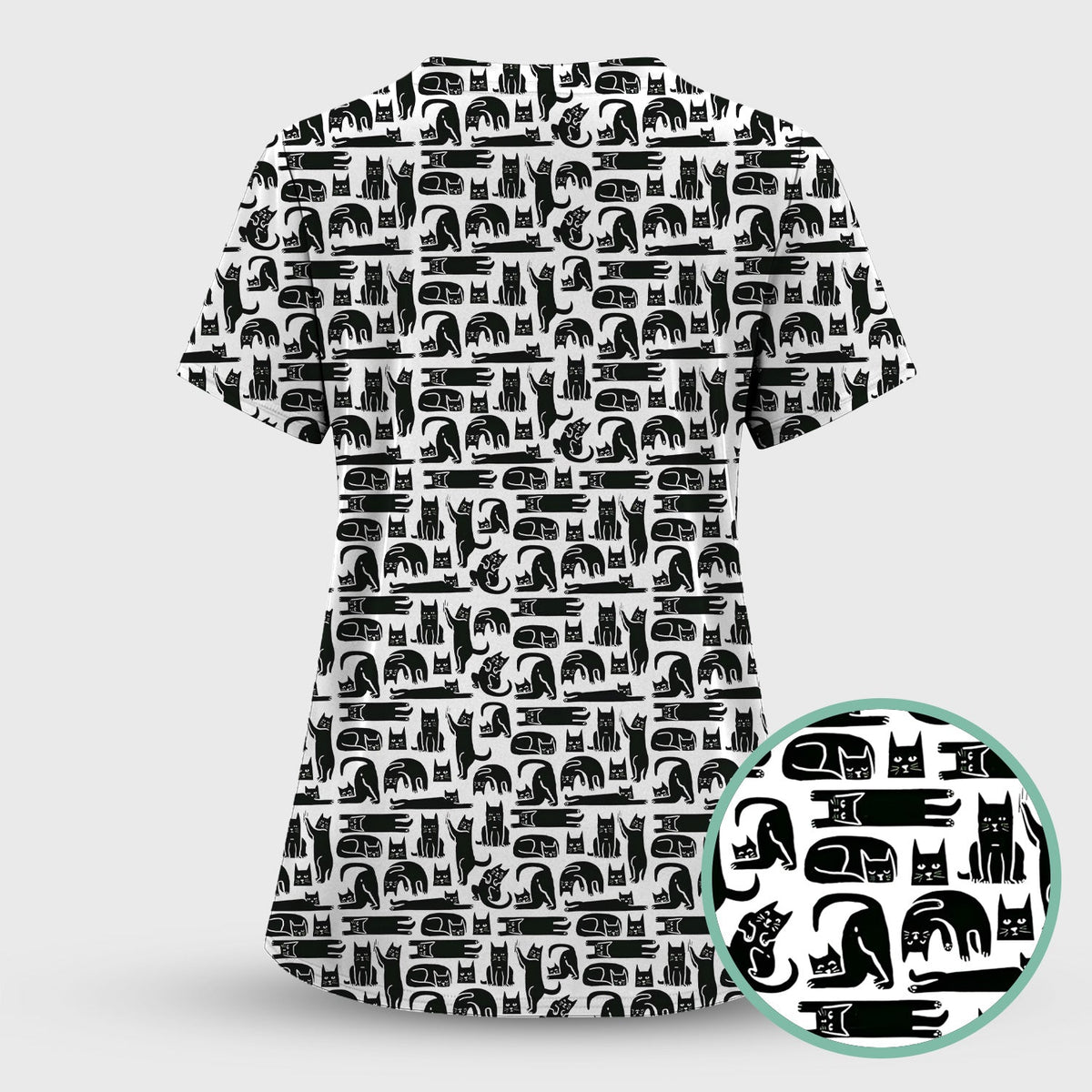 Funny Cat Poses Nurse Scrub Set